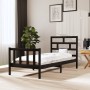 Solid black pine wood bed frame 100x200 cm by vidaXL, Beds and slatted bases - Ref: Foro24-3101342, Price: 142,99 €, Discount: %