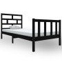 Solid black pine wood bed frame 100x200 cm by vidaXL, Beds and slatted bases - Ref: Foro24-3101342, Price: 142,99 €, Discount: %