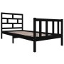 Solid black pine wood bed frame 100x200 cm by vidaXL, Beds and slatted bases - Ref: Foro24-3101342, Price: 142,99 €, Discount: %