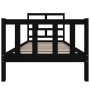 Solid black pine wood bed frame 100x200 cm by vidaXL, Beds and slatted bases - Ref: Foro24-3101342, Price: 142,99 €, Discount: %