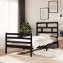 Solid black pine wood bed frame 100x200 cm by vidaXL, Beds and slatted bases - Ref: Foro24-3101277, Price: 124,53 €, Discount: %