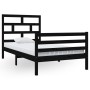 Solid black pine wood bed frame 100x200 cm by vidaXL, Beds and slatted bases - Ref: Foro24-3101277, Price: 124,53 €, Discount: %