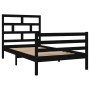 Solid black pine wood bed frame 100x200 cm by vidaXL, Beds and slatted bases - Ref: Foro24-3101277, Price: 124,53 €, Discount: %