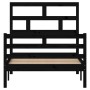 Solid black pine wood bed frame 100x200 cm by vidaXL, Beds and slatted bases - Ref: Foro24-3101277, Price: 124,53 €, Discount: %