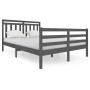 Gray solid wood bed frame 140x200 cm by vidaXL, Beds and slatted bases - Ref: Foro24-3100656, Price: 158,99 €, Discount: %