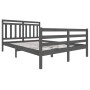 Gray solid wood bed frame 140x200 cm by vidaXL, Beds and slatted bases - Ref: Foro24-3100656, Price: 158,99 €, Discount: %