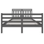 Gray solid wood bed frame 140x200 cm by vidaXL, Beds and slatted bases - Ref: Foro24-3100656, Price: 158,99 €, Discount: %