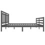 Gray solid wood bed frame 140x200 cm by vidaXL, Beds and slatted bases - Ref: Foro24-3100656, Price: 158,99 €, Discount: %