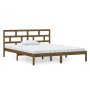 Estructura de cama doble madera maciza marrón miel 120x190 cm de vidaXL, Camas y somieres - Ref: Foro24-3101191, Precio: 132,...