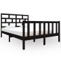 Solid black pine wood bed frame 135x190 cm by vidaXL, Beds and slatted bases - Ref: Foro24-3101327, Price: 178,80 €, Discount: %