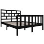 Solid black pine wood bed frame 135x190 cm by vidaXL, Beds and slatted bases - Ref: Foro24-3101327, Price: 178,80 €, Discount: %