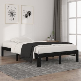 Estructura de cama madera maciza de pino negro 120x200 cm de vidaXL, Camas y somieres - Ref: Foro24-810364, Precio: 106,99 €,...