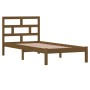 Honey brown solid pine wood bed frame 90x200 cm by vidaXL, Beds and slatted bases - Ref: Foro24-3101206, Price: 117,82 €, Dis...