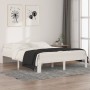 White solid wood bed frame King Size 150x200 cm by vidaXL, Beds and slatted bases - Ref: Foro24-810371, Price: 108,90 €, Disc...