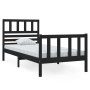 Black single solid wood bed frame 75x190 cm by vidaXL, Beds and slatted bases - Ref: Foro24-3101117, Price: 134,94 €, Discoun...