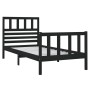 Black single solid wood bed frame 75x190 cm by vidaXL, Beds and slatted bases - Ref: Foro24-3101117, Price: 134,94 €, Discoun...