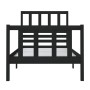 Black single solid wood bed frame 75x190 cm by vidaXL, Beds and slatted bases - Ref: Foro24-3101117, Price: 134,94 €, Discoun...