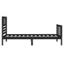 Black single solid wood bed frame 75x190 cm by vidaXL, Beds and slatted bases - Ref: Foro24-3101117, Price: 134,94 €, Discoun...