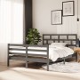 Solid gray pine wood bed frame 140x200 cm by vidaXL, Beds and slatted bases - Ref: Foro24-3101285, Price: 170,99 €, Discount: %