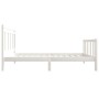 Weißer Massivholzbettrahmen 90x200 cm von vidaXL, Betten und Lattenroste - Ref: Foro24-3100705, Preis: 105,79 €, Rabatt: %