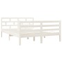 Solid white pine wood bed frame 140x190 cm by vidaXL, Beds and slatted bases - Ref: Foro24-3101264, Price: 143,26 €, Discount: %