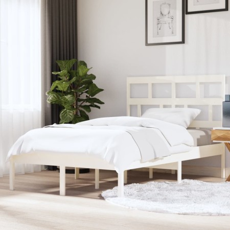 Solid white pine wood bed frame 140x200 cm by vidaXL, Beds and slatted bases - Ref: Foro24-3101219, Price: 133,92 €, Discount: %