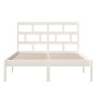 Estructura de cama de madera maciza de pino blanco 140x200 cm de vidaXL, Camas y somieres - Ref: Foro24-3101219, Precio: 135,...