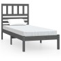 Estructura de cama madera maciza de pino gris 90x200 cm de vidaXL, Camas y somieres - Ref: Foro24-3101010, Precio: 105,17 €, ...