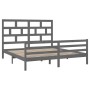 Gray solid wood bed frame 180x200 cm by vidaXL, Beds and slatted bases - Ref: Foro24-3101300, Price: 192,99 €, Discount: %