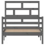 Estructura de cama madera maciza de pino gris 100x200 cm de vidaXL, Camas y somieres - Ref: Foro24-3101275, Precio: 114,76 €,...