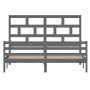 Gray solid wood bed frame 180x200 cm by vidaXL, Beds and slatted bases - Ref: Foro24-3101300, Price: 192,99 €, Discount: %