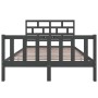 Gray double solid pine wood bed frame 135x190cm by vidaXL, Beds and slatted bases - Ref: Foro24-3101325, Price: 151,10 €, Dis...