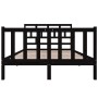 Solid black pine wood bed frame 140x190 cm by vidaXL, Beds and slatted bases - Ref: Foro24-3101332, Price: 180,79 €, Discount: %