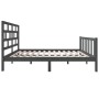 Gray double solid pine wood bed frame 135x190cm by vidaXL, Beds and slatted bases - Ref: Foro24-3101325, Price: 151,10 €, Dis...