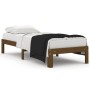 Estructura cama madera maciza individual marrón miel 75x190 cm de vidaXL, Camas y somieres - Ref: Foro24-810328, Precio: 77,5...