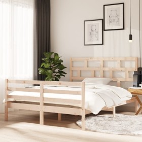 Solid wood bed frame 150x200 cm by vidaXL, Beds and slatted bases - Ref: Foro24-3101288, Price: 144,33 €, Discount: %