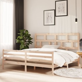 Solid pine wood bed frame 200x200 cm by vidaXL, Beds and slatted bases - Ref: Foro24-3101303, Price: 148,00 €, Discount: %