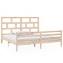 Solid pine wood bed frame 200x200 cm by vidaXL, Beds and slatted bases - Ref: Foro24-3101303, Price: 147,89 €, Discount: %