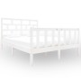 Solid white pine wood bed frame 135x190 cm by vidaXL, Beds and slatted bases - Ref: Foro24-3101324, Price: 161,03 €, Discount: %