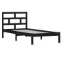 Solid black pine wood bed frame 100x200 cm by vidaXL, Beds and slatted bases - Ref: Foro24-3101212, Price: 123,86 €, Discount: %