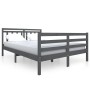 Grauer Massivholzbettrahmen 140x190 cm von vidaXL, Betten und Lattenroste - Ref: Foro24-3100636, Preis: 156,68 €, Rabatt: %