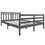 Grauer Massivholzbettrahmen 140x190 cm von vidaXL, Betten und Lattenroste - Ref: Foro24-3100636, Preis: 156,68 €, Rabatt: %