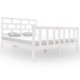 Estructura de cama madera maciza de pino blanca 150x200 cm de vidaXL, Camas y somieres - Ref: Foro24-3101354, Precio: 149,88 ...