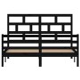 Estructura de cama madera maciza negro 5FT 150x200 cm de vidaXL, Camas y somieres - Ref: Foro24-3101292, Precio: 173,99 €, De...