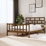 Honey brown solid wood bed frame King Size 150x200 cm by vidaXL, Beds and slatted bases - Ref: Foro24-3101356, Price: 163,11 ...