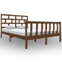 Estructura cama madera maciza marrón miel King Size 150x200 cm de vidaXL, Camas y somieres - Ref: Foro24-3101356, Precio: 163...