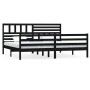 Black solid wood bed frame 200x200 cm by vidaXL, Beds and slatted bases - Ref: Foro24-3101112, Price: 189,30 €, Discount: %