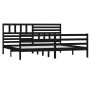 Black solid wood bed frame 200x200 cm by vidaXL, Beds and slatted bases - Ref: Foro24-3101112, Price: 189,30 €, Discount: %