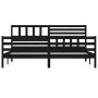 Black solid wood bed frame 200x200 cm by vidaXL, Beds and slatted bases - Ref: Foro24-3101112, Price: 189,30 €, Discount: %