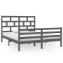 Solid gray pine wood bed frame 160x200 cm by vidaXL, Beds and slatted bases - Ref: Foro24-3101295, Price: 161,99 €, Discount: %